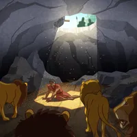 "Illustration of the king seeing that Daniel was unharmed by the lions.      Daniel 6:19-23"