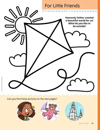 simple kite coloring activity