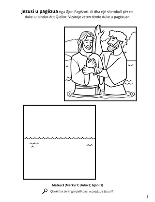Jesus’s Baptism coloring page