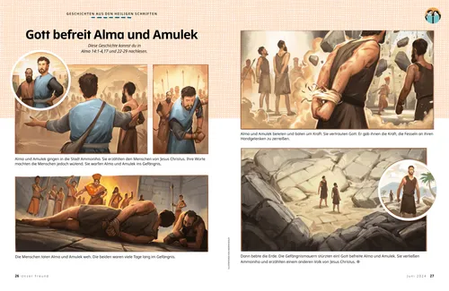 PDF: Alma und Amulek werden ins Gefängnis geworfen und dann durch ein Wunder befreit
