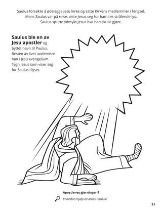 Paul’s Conversion coloring page
