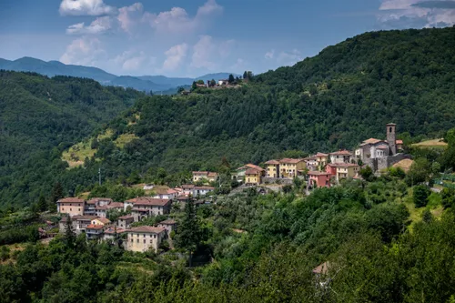 Village in green mountains