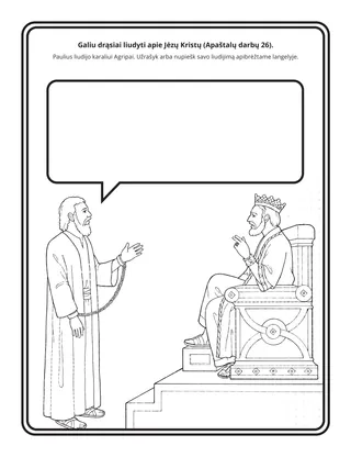 Užduočių puslapis. Galiu drąsiai liudyti apie Jėzų Kristų
