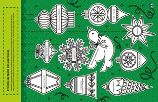 Página em PDF de enfeites de Natal para recortar e colorir