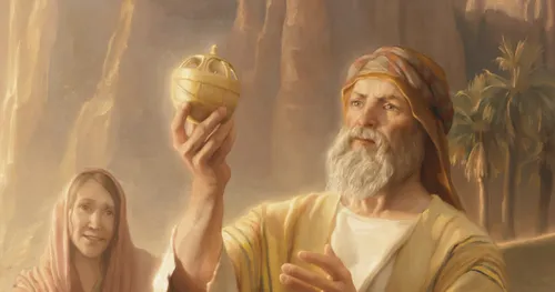 Lehi betrachtet den Liahona