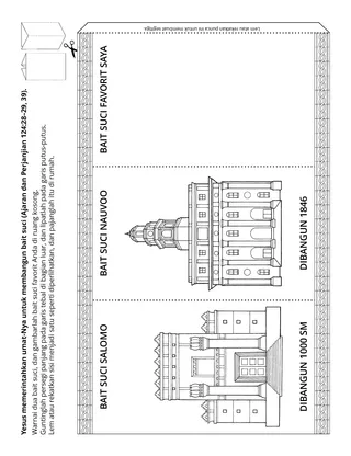 halaman kegiatan: Yesus memerintahkan umat-Nya untuk membangun bait suci