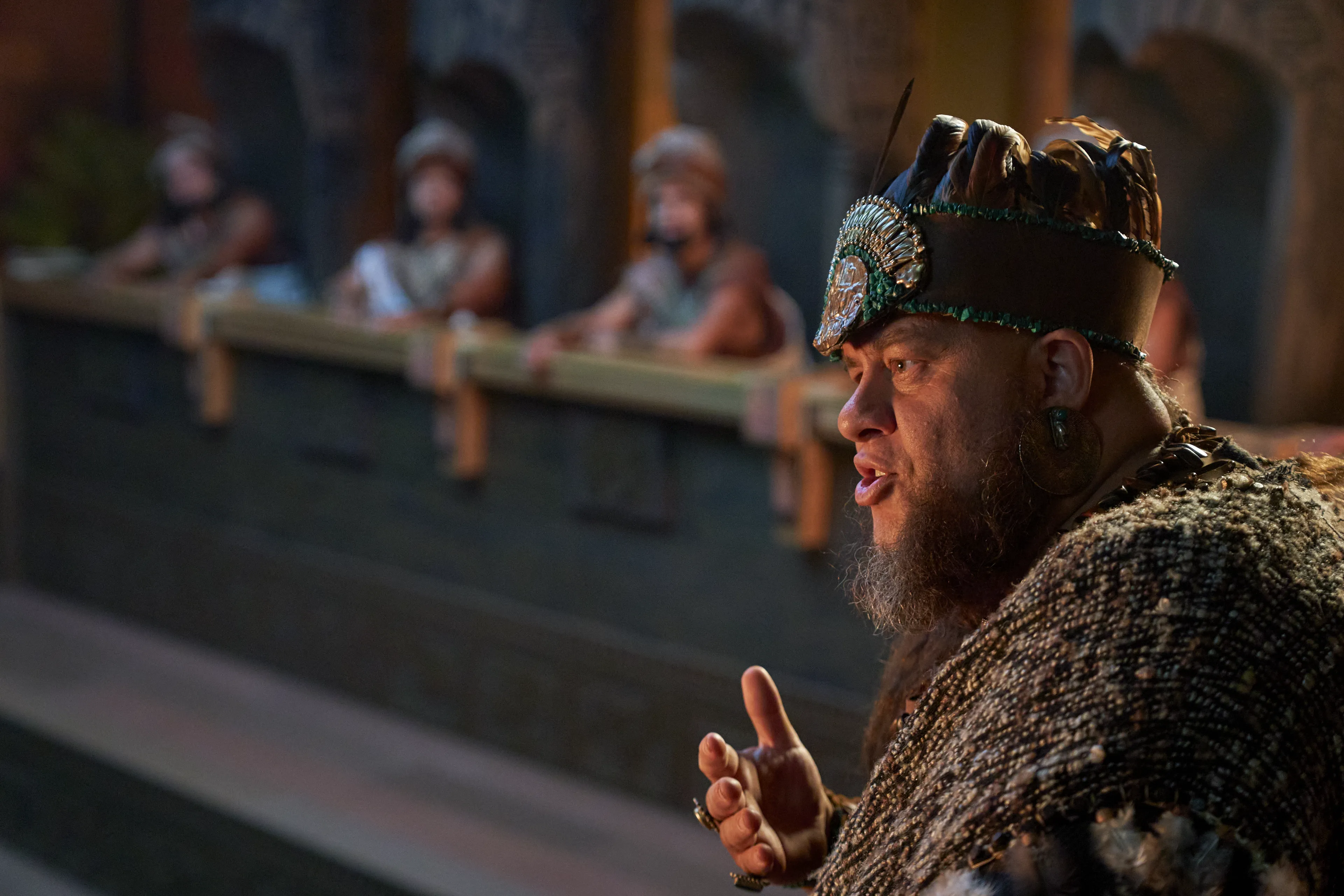 King Noah counsels with his priests over the trial of Abinadi.