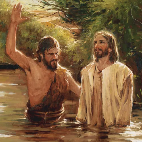 Jesus Christ being baptized by John the Baptist