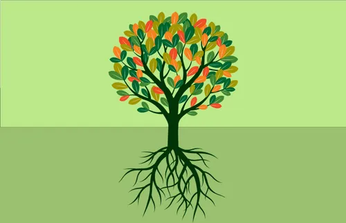 illustration of tree and roots