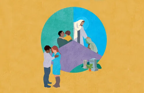 illustration of scenes of compassion