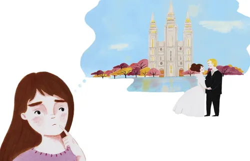 young adult woman contemplating marriage