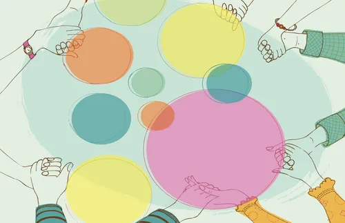 hands holding other hands in a circle