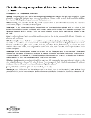 Die Aufforderung aussprechen, sich taufen und konfirmieren zu lassen