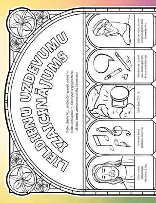 Uzdevums PDF formātā ar krāsojamiem Lieldienu tēmu attēliem