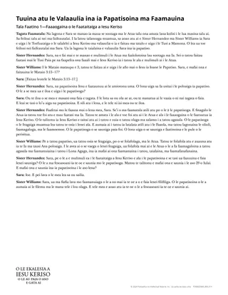 Tuuina Atu o le Valaaulia ina ia Papatisoina ma Faamauina