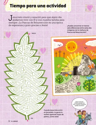 Página en PDF con actividades para la Pascua de Resurrección