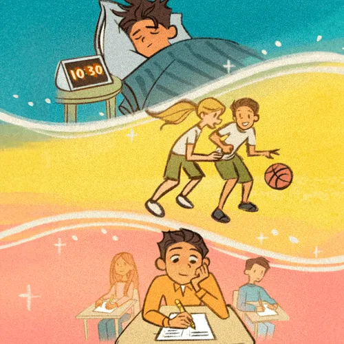 young man doing various activities