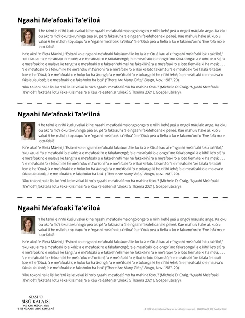 laʻipepa tufa Ngaahi Meʻafoaki Taʻeʻiloá