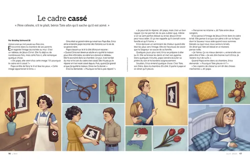 Histoire au format PDF : une image de Jésus-Christ transmise de génération en génération avec un cadre cassé