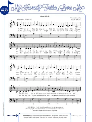 music, My Heavenly Father Loves Me