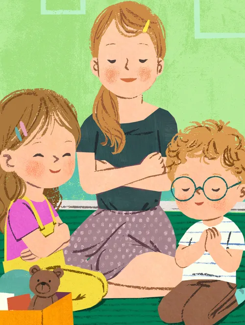 Children praying together