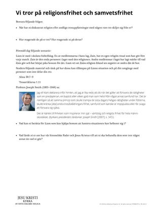 Vi tror på religionsfrihet och samvetsfrihet