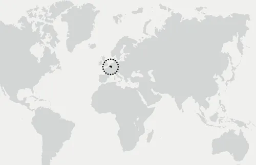 map of world with circle around Belgium