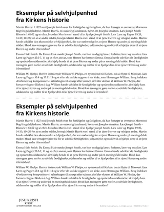 Eksempler på selvhjulpenhed fra Kirkens historie