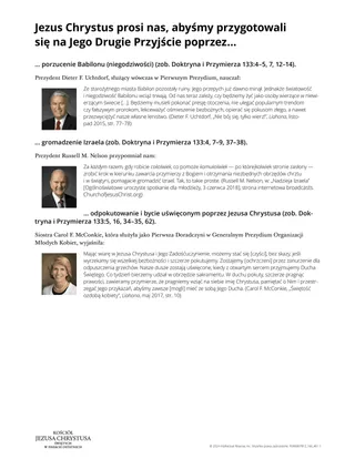 Jezus Chrystus prosi nas, abyśmy przygotowali się na Jego Drugie Przyjście poprzez…