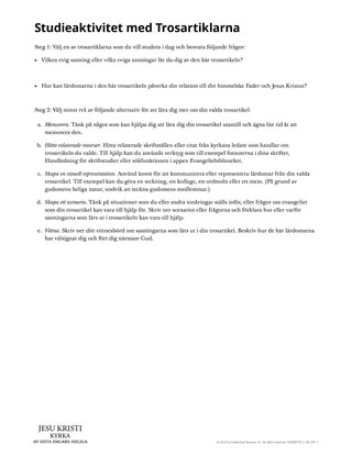 Studieaktivitet med Trosartiklarna