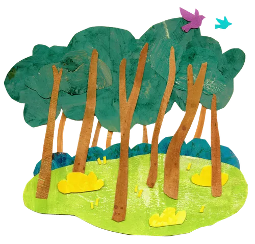 Paper art of the Sacred Grove