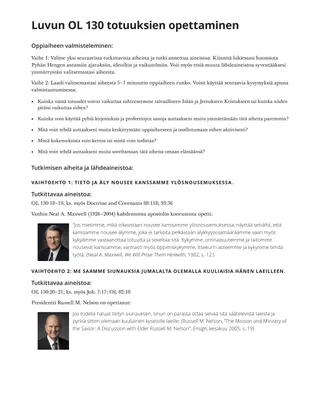 Luvun OL 130 totuuksien opettaminen