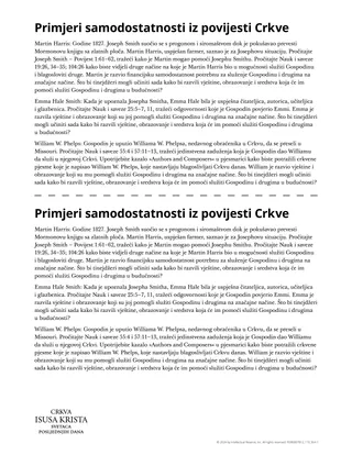 Primjeri samodostatnosti iz povijesti Crkve