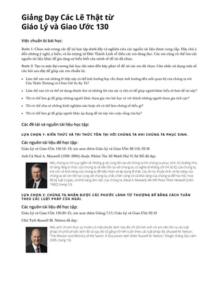 Giảng Dạy Các Lẽ Thật từ Giáo Lý và Giao Ước 130