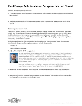 Kita Percaya Pada Kebebasan Beragama dan Hati Nurani