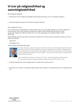 Vi tror på religionsfrihed og samvittighedsfrihed