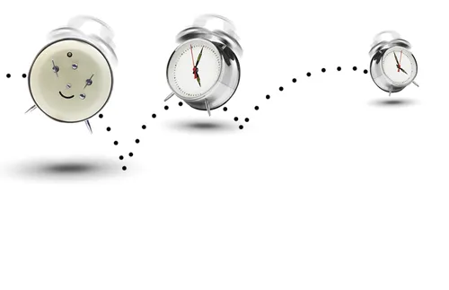 multiple clocks jumping and turning