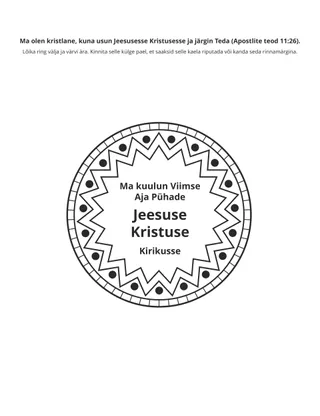 tegevusleht: ma olen kristlane