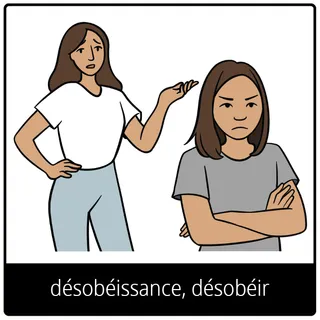 Pictogramme de l’Évangile pour « Désobéissance, désobéir »