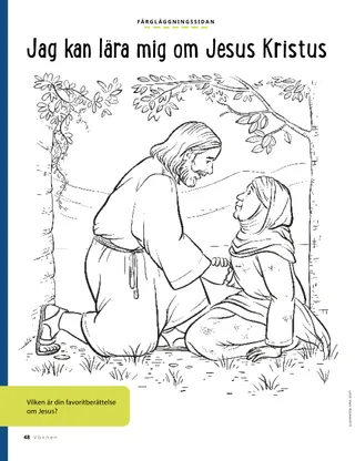 coloring page of Jesus helping a woman