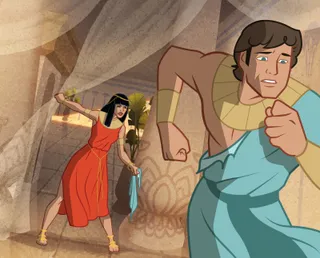 Joseph running from Potiphar’s wife