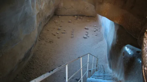 a view of an ancient cistern at Masada