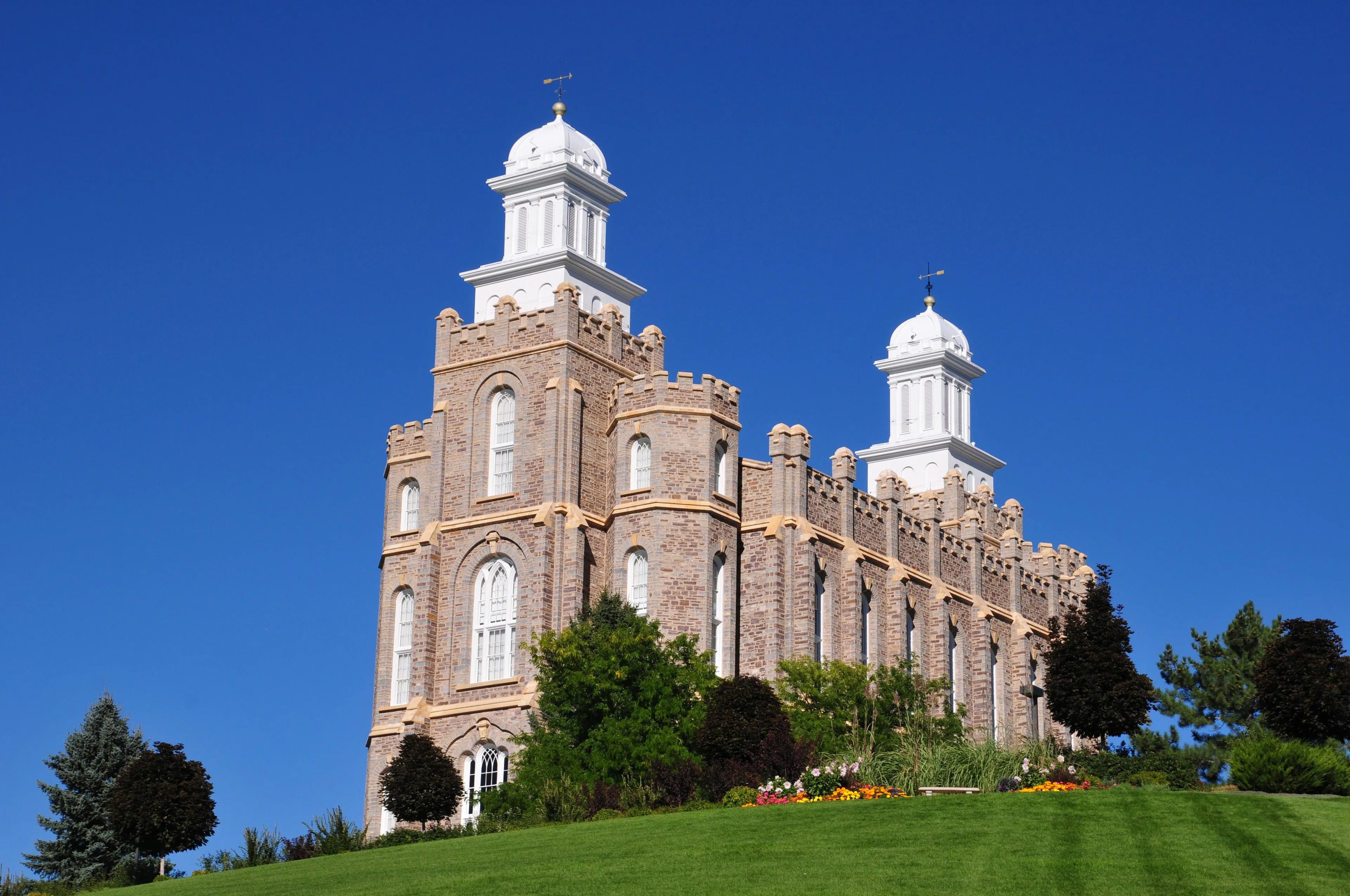 The Logan Utah Temple, including scenery.
