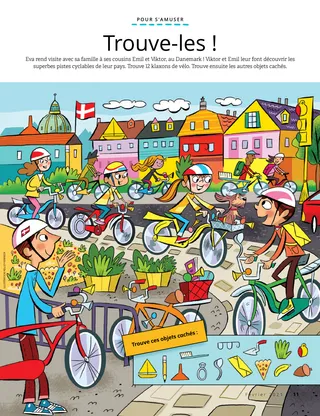 children biking in Denmark