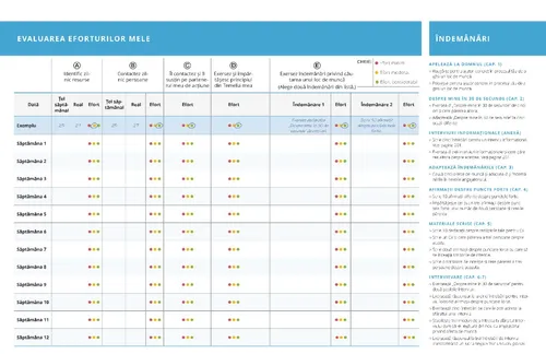 tabel cu evaluarea eforturilor mele