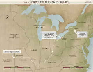 Cartina 6: La missione tra i Lamaniti, 1830–1831