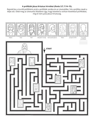 tevékenységi oldal: a próféták Jézus Krisztus hírnökei