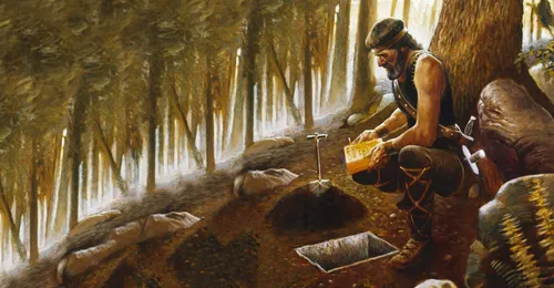 Moroni burying golden plates