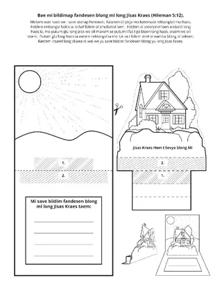 aktiviti pej: Bae mi bildimap fandesen blong mi long Jisas Kraes