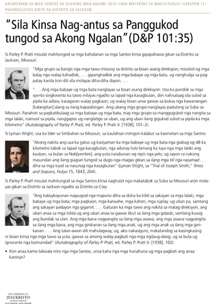 “Sila Kinsa Nag-antus sa Panggukod tungod sa Akong Ngalan”(D&P 101:35)